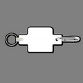 Key Clip W/ Key Ring & 1 3/8" x 2 5/8" Rectangle Key Tag
